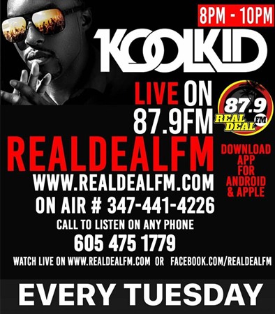 DJ Kool Kid Live Radio Show @ Real Deal FM Every Tuesday