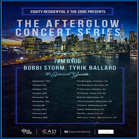 The AfterGlow Concert Series @Multiple Locations September 2018-February 2019